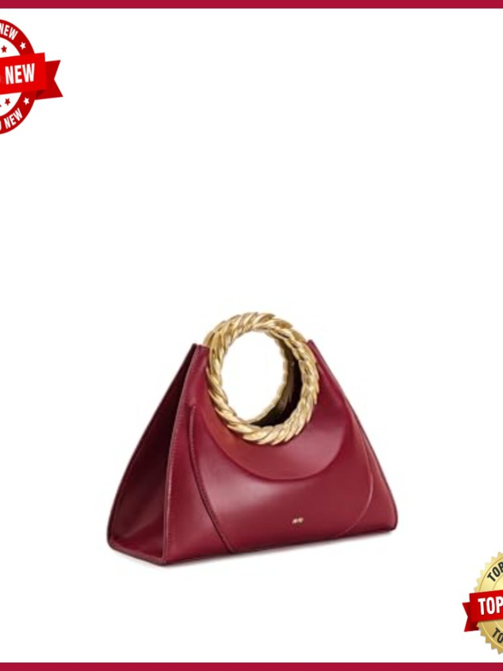 Vegan Leather Top Handle Satchel Bag with Adjustable Crossbody Strap - Picture 2 of 4